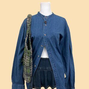 denim 90s oversized button up shirt